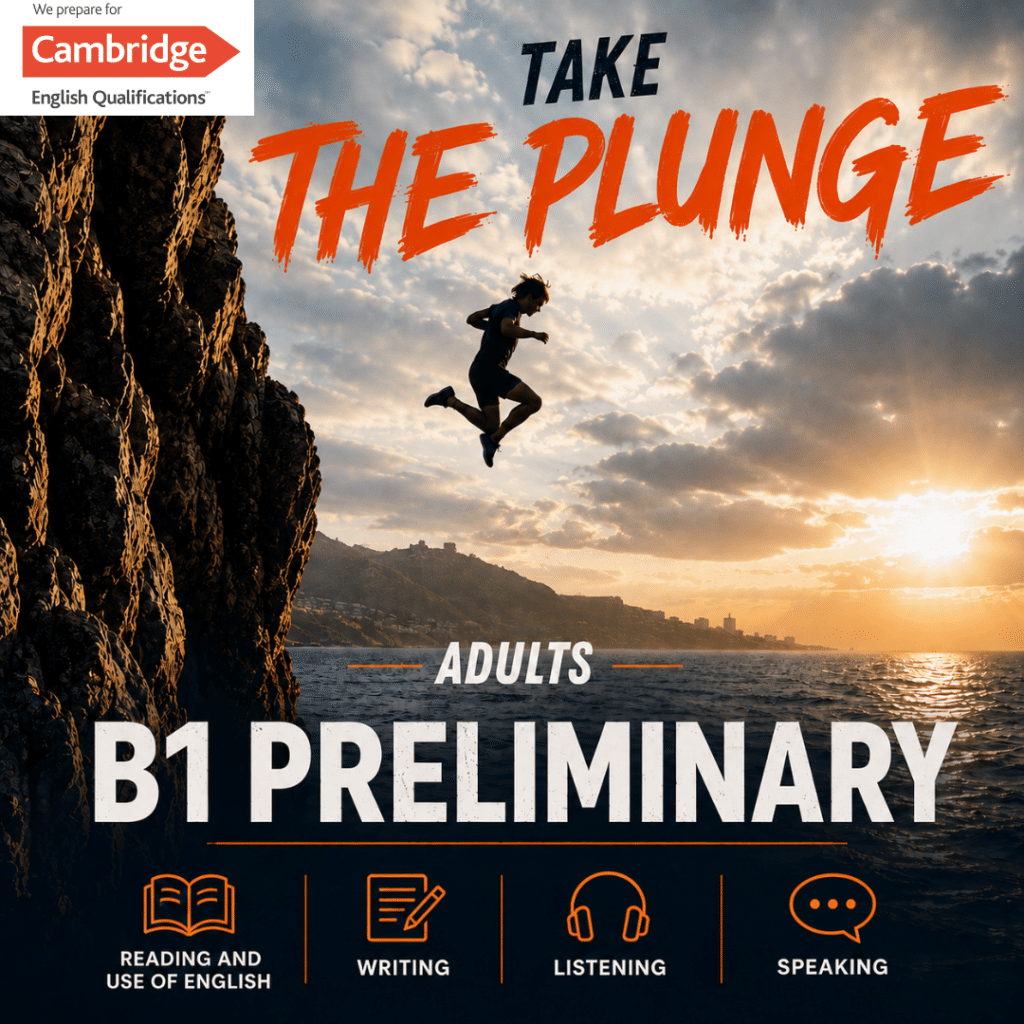 Curso de preparación Cambridge B1 Preliminary para adultos en Barcelona - Take the Plunge